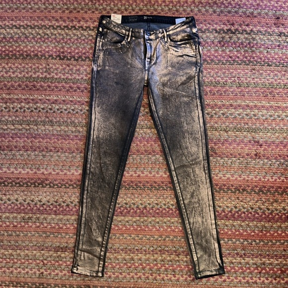 NWT COPPER WAX COATED LEVIS LEGGINGS SKINNY JEANS - Picture 1 of 6